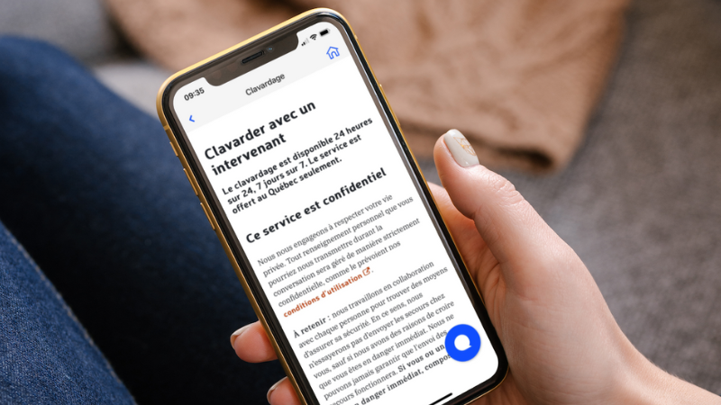 suicide.ca chat and text intervention service